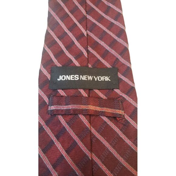 Jones New York Men's Silk Tie Pink Blue Diagonal Striped 59" x 4" Wedding Work - Picture 5 of 12